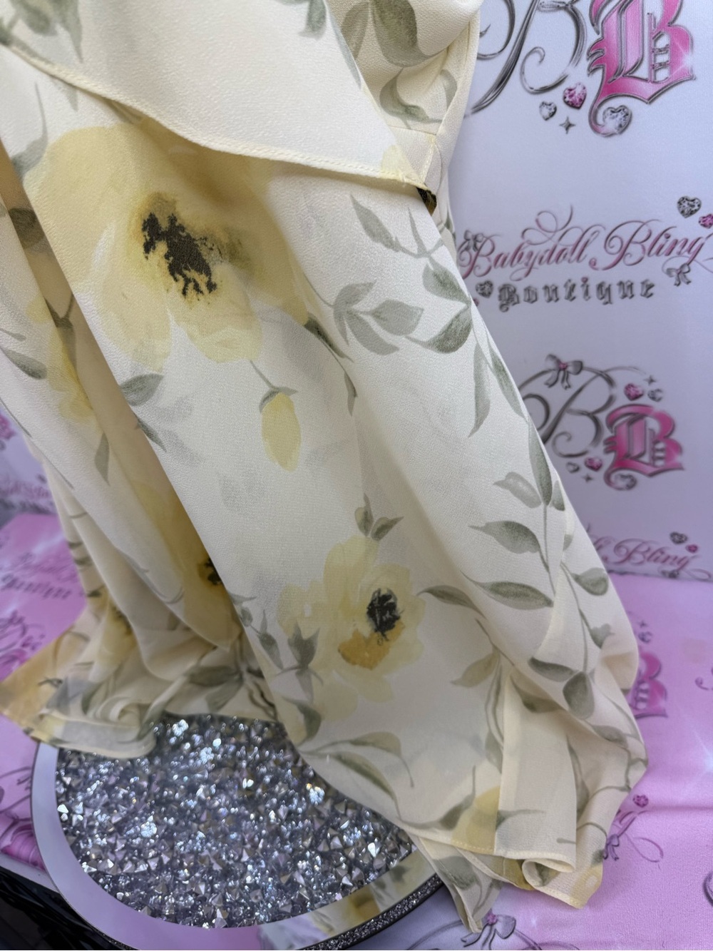 JOLIBEL dress long flowy Y2k flowers Yellow Floral Maxi Dress - Picture 7 of 9